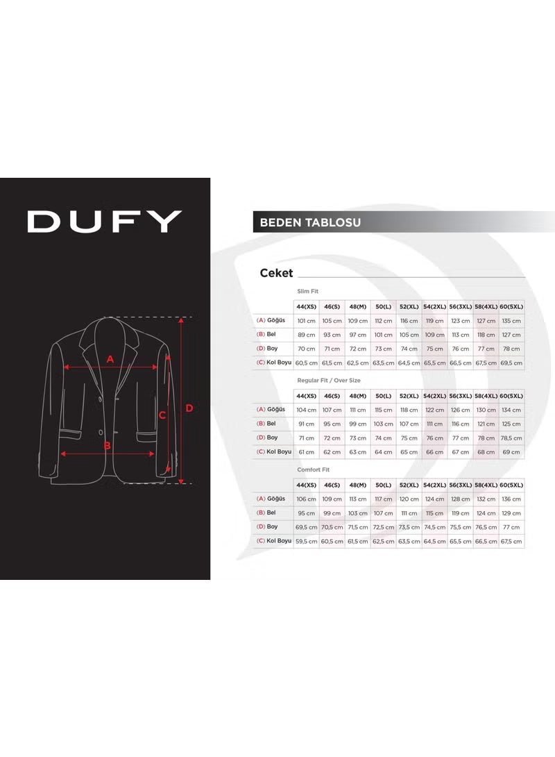 Dufy Beige Men's Slim Fit Plain Mono Collar Casual Jacket 104432 - Image 2